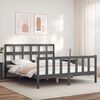 vidaXL Cadre de lit sans matelas gris bois de pin massif