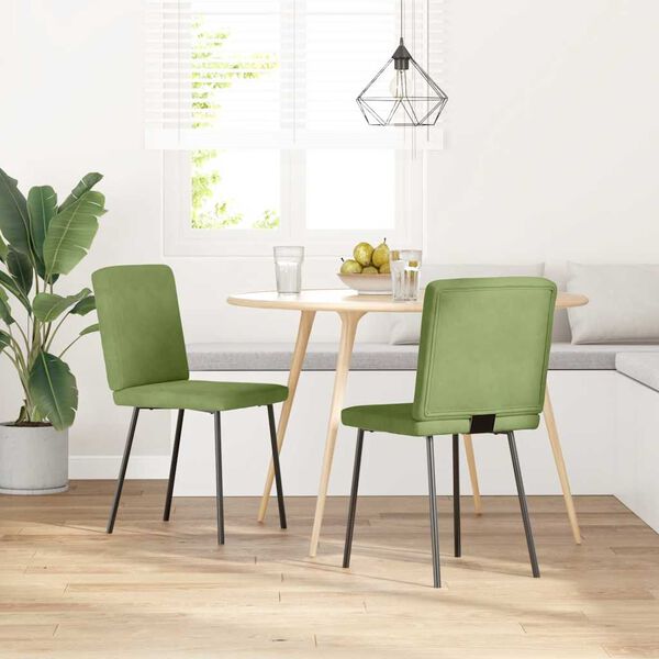 vidaXL Chaises à manger lot de 2 Vert clair Velours