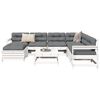 vidaXL Salon de jardin 8 pcs blanc bois de pin massif