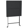 vidaXL Table de bistrot pliante Noir 55x54x71 cm Résine tressée