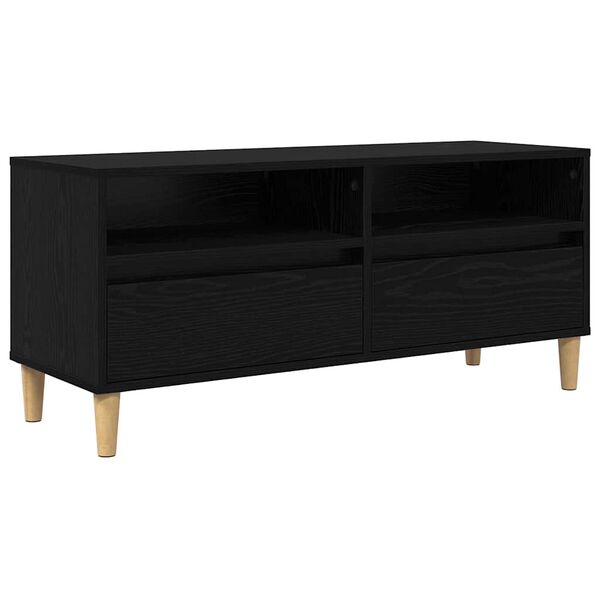 vidaXL Meuble TV Ch&ecirc;ne noir 100 x 34,5 x 44,5 cm Bois d'ing&eacute;nierie