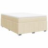 vidaXL Sommier &agrave; lattes de lit avec matelas Cr&egrave;me 140x190 cm Tissu