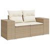 vidaXL Salon de jardin avec coussins 7 pcs beige r&eacute;sine tress&eacute;e