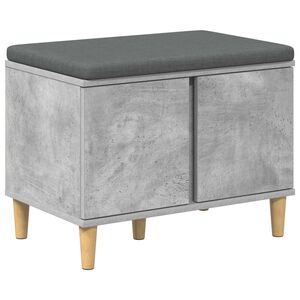 vidaXL Banc d'entr&eacute;e avec coussin Gris B&eacute;ton 60 x 38 x 46 cm