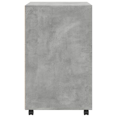 vidaXL Armoire à roulettes gris béton 60x48x81 cm bois d'ingénierie