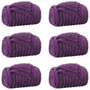 vidaXL Couvertures &agrave; jeter 6 pc Pourpre 150 x 130 cm 2.85 kg Polaire