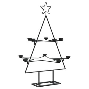 vidaXL Arbre de No&euml;l en m&eacute;tal pour d&eacute;coration noir 75 cm