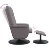 vidaXL Fauteuil inclinable avec repose-pied gris similicuir