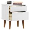 vidaXL Table de chevet MOLDE Blanc 40x35x48 cm Bois de pin massif