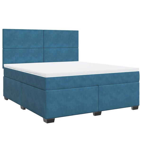 vidaXL Sommier &agrave; lattes de lit et matelas bleu 180x200 cm velours