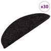 vidaXL Tapis d'escalier auto-adh&eacute;sifs 30 pcs anthracite 56x17x3 cm