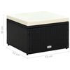 vidaXL Tabouret / repose-pied R&eacute;sine tress&eacute;e 53 x 53 x 30 cm Noir