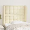 vidaXL T&ecirc;te de lit avec oreilles Cr&egrave;me 83x23x118/128 cm Similicuir