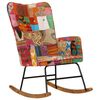vidaXL Chaise &agrave; bascule Multicolore Toile patchwork