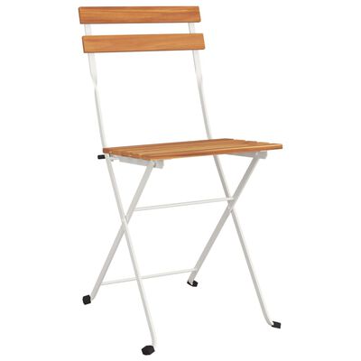 vidaXL Chaises de bistrot pliantes lot de 8 Bois d'acacia solide acier