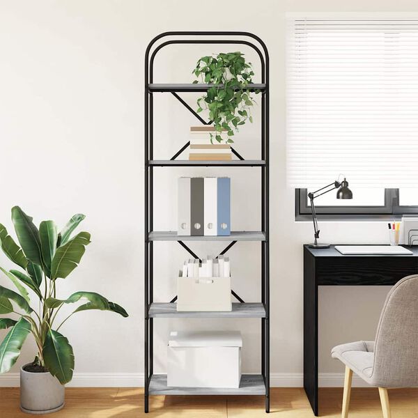 vidaXL &Eacute;tag&egrave;re Gris Sonoma 60 x 30 x 183 cm Bois d'ing&eacute;nierie