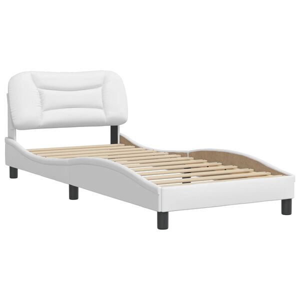 vidaXL Cadre de lit sans matelas Hvar blanc 90x190 cm similicuir