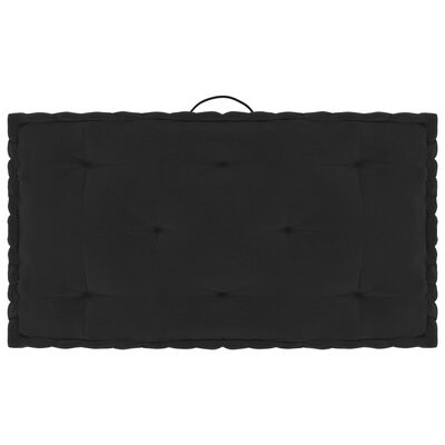 vidaXL Coussins de plancher de palette 5 pcs Noir Coton