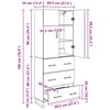 vidaXL Haut Armoire avec tiroir 2 pcs Ch&ecirc;ne noir 69,5 x 34 x 180 cm