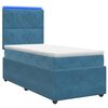 vidaXL Lit boxspring LED avec matelas Bleu 90 x 190 cm Velours