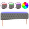 vidaXL T&ecirc;te de lit &agrave; LED Gris fonc&eacute; 200x7x78/88 cm Tissu