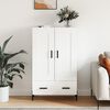 vidaXL Buffet haut blanc brillant 69,5x31x115 cm bois d'ing&eacute;nierie