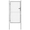 vidaXL Portail de jardin en acier galvanis&eacute; 105x150 cm argent&eacute;