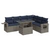 vidaXL Salon de jardin avec coussins 7 pcs gris r&eacute;sine tress&eacute;e
