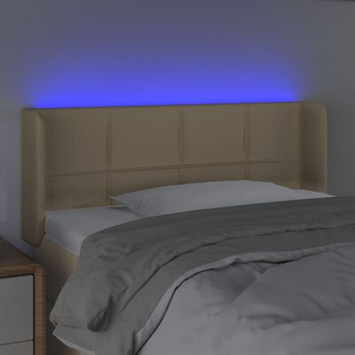 vidaXL Tête de lit à LED Crème 83x16x78/88 cm Tissu