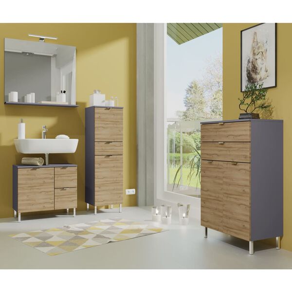 Germania Armoire plancher sous-lavabo GW-Mauresa 34x60x56 cm Graphite