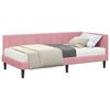 vidaXL Cadre de lit d'angle avec matelas Rose 90 x 200 cm Velours