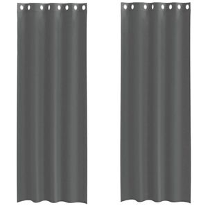 vidaXL Rideaux en voile avec &oelig;illets 2 pcs gris fonc&eacute; 140x300 cm