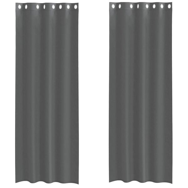 vidaXL Rideaux en voile avec œillets 2 pcs gris foncé 140x300 cm