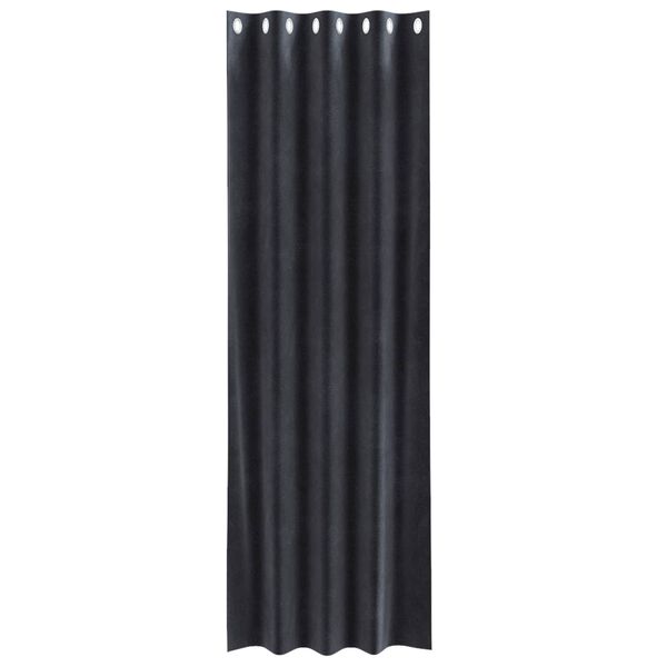 vidaXL Rideaux occultants 2 pcs Gris fonc&eacute; 140 x 245 cm Velours