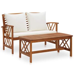 vidaXL Salon de jardin 2 pcs avec coussins bois d'acacia solide