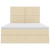 vidaXL Lit avec rangement et matelas Cr&egrave;me 140 x 190 cm Polyester