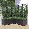 vidaXL Jardini&egrave;re avec treillis Noir 120x120x136 cm PP