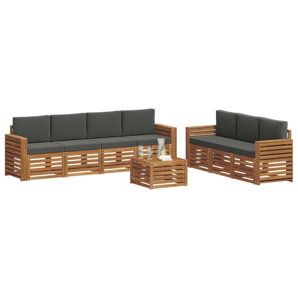 vidaXL Ensembles de canap&eacute;s avec coussin 8 pcs Naturel et Anthracite
