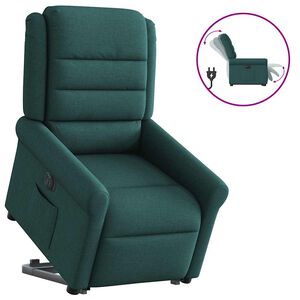 vidaXL Fauteuil inclinable &eacute;lectrique vert fonc&eacute; tissu