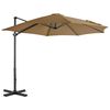 vidaXL Parasol de jardin avec base portable taupe