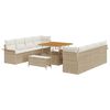 vidaXL Ensemble de canap&eacute; de jardin 11 pcs Beige polyrotin