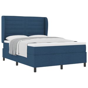 vidaXL Lit &agrave; ressorts avec matelas Bleu 140 x 200 cm tissu