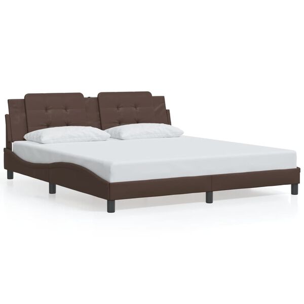 vidaXL Cadre de lit sans matelas Zadar marron 180x200 cm similicuir