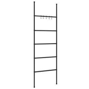 vidaXL Porte-serviettes &eacute;chelle &agrave; 5 niveaux Noir 58 x 175 cm Fer