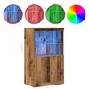 vidaXL Buffet LED Marron 60 x 37 x 100 cm Bois d'ing&eacute;nierie