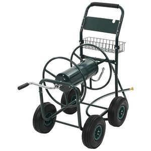 vidaXL Chariot d&eacute;vidoir avec connecteur de tuyau 1/2" 75 m Acier