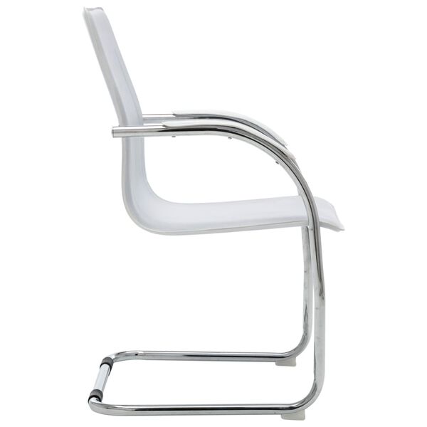 vidaXL Chaise de bureau cantilever Blanc Similicuir