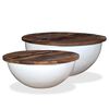 vidaXL Ensemble de table basse 2pcs Bois r&eacute;cup&eacute;ration massif forme bol