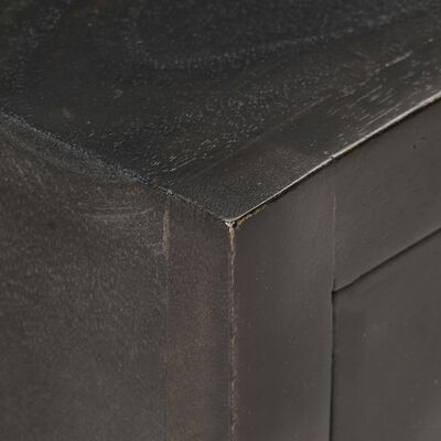 vidaXL Table de chevet Noir et doré 40x30x50cm Bois de manguier massif