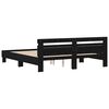 vidaXL Cadre de lit avec LED Ch&ecirc;ne noir 200 x 200 cm Bois d'ing&eacute;nierie